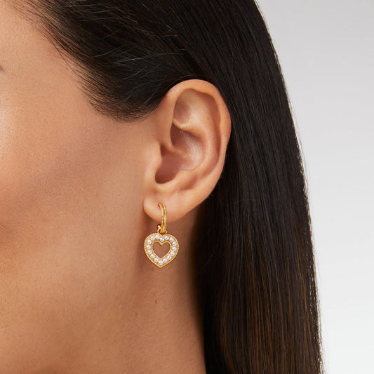 Esme Heart Pearl Hoop & Charm Earring