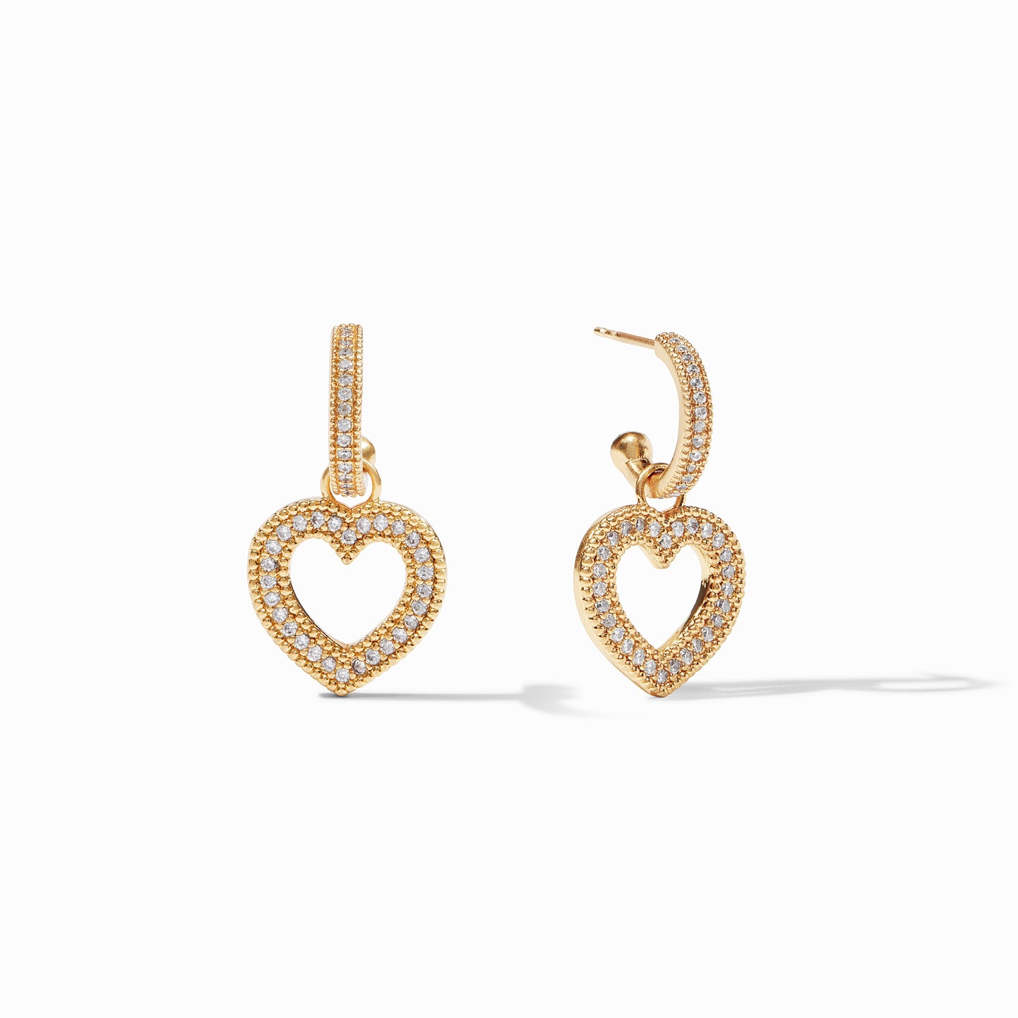 Esme Heart Pavé Hoop & Charm Earring