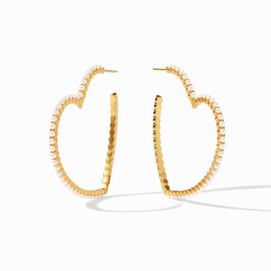 Esme Heart Pearl Hoop