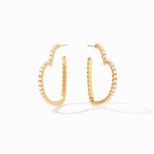 Esme Heart Pearl Hoop