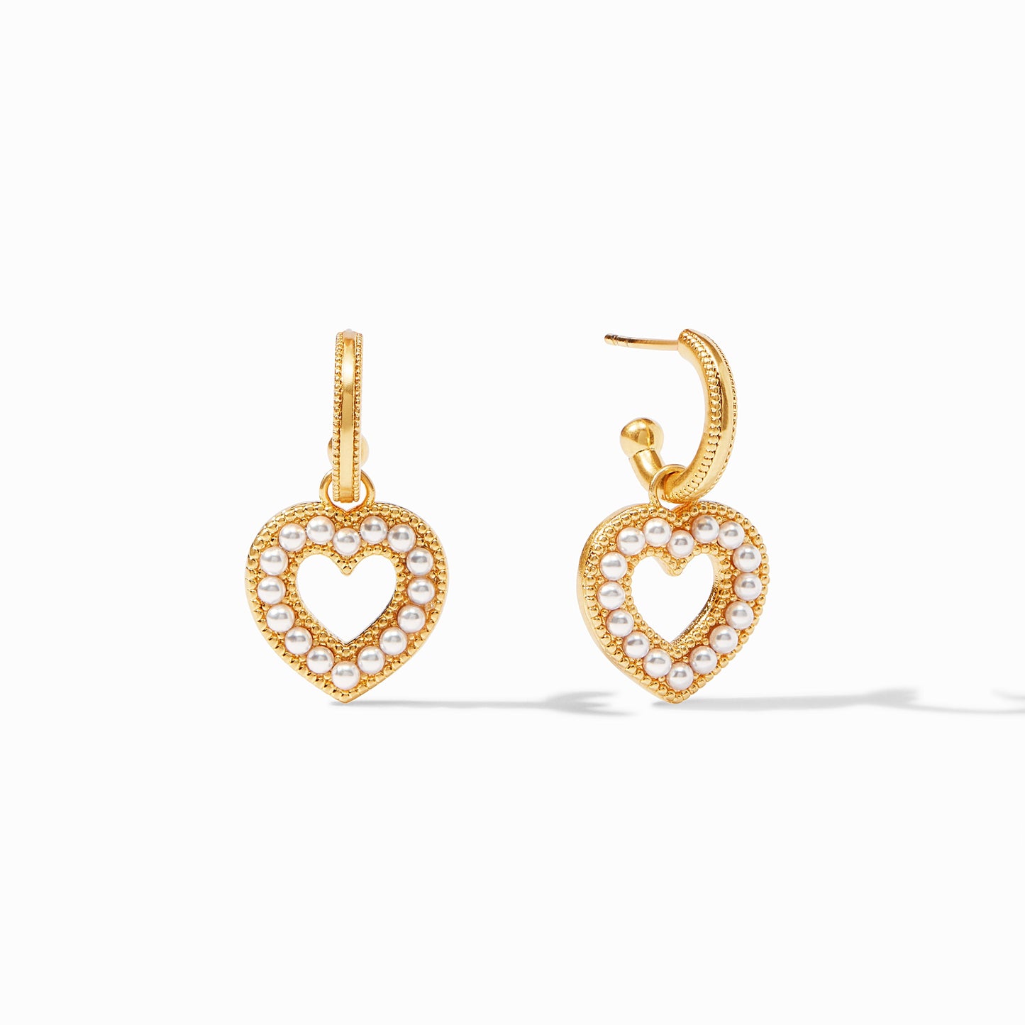 Esme Heart Pearl Hoop & Charm Earring