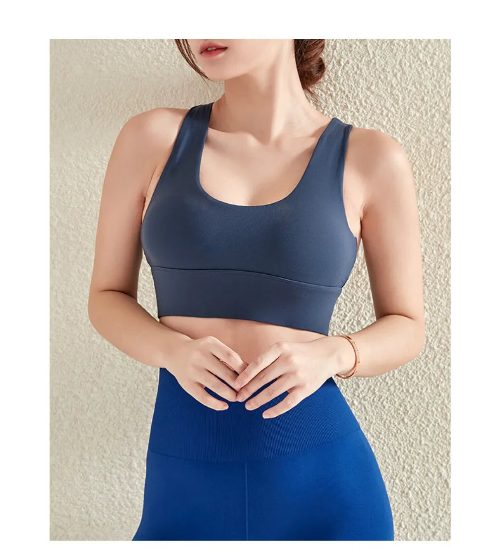 Women’s High Impact Sports Bra – Push-Up Gym Bra with Back Closure, Workout Crop Top for Yoga & Fitness