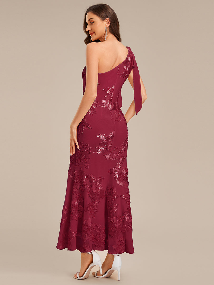 ever ARCELIA|Designer One Shoulder Ribbon Mermaid Evening Dress