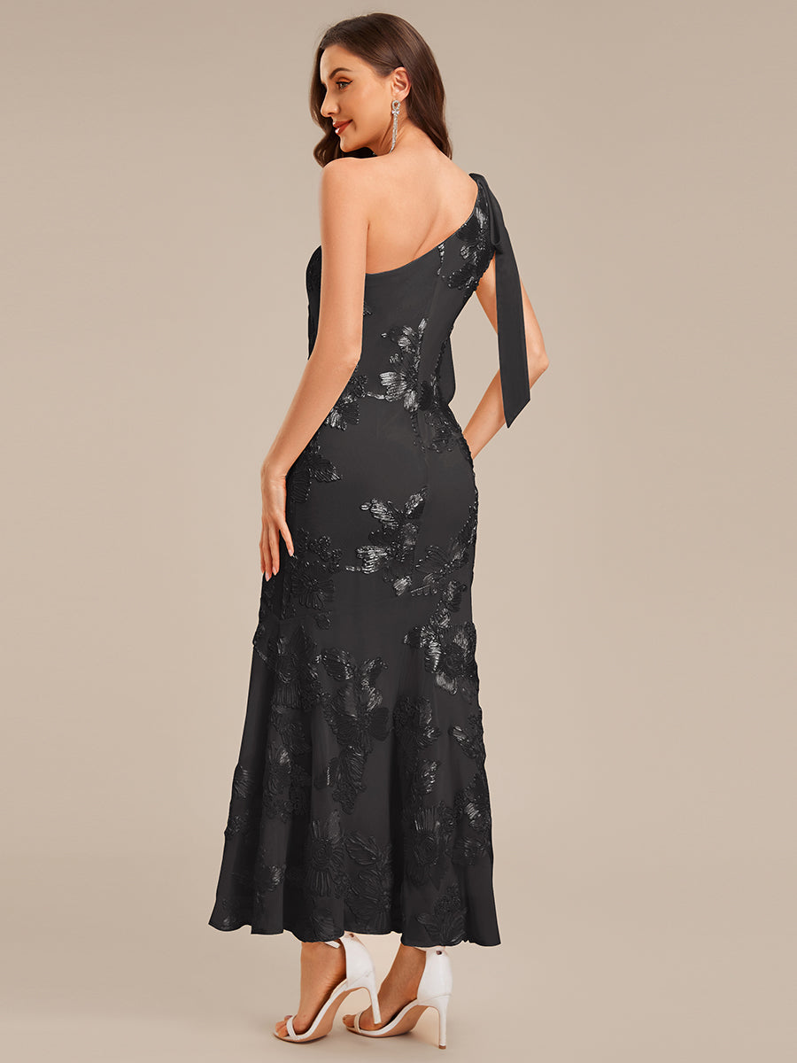 ever ARCELIA|Designer One Shoulder Ribbon Mermaid Evening Dress