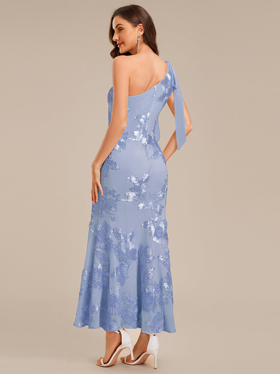 ever ARCELIA|Designer One Shoulder Ribbon Mermaid Evening Dress