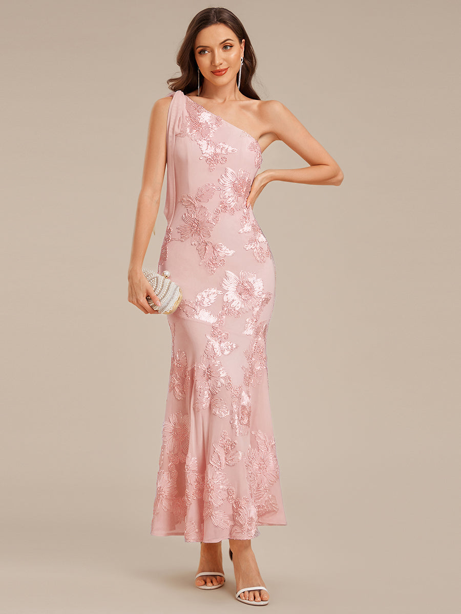 ever ARCELIA|Designer One Shoulder Ribbon Mermaid Evening Dress