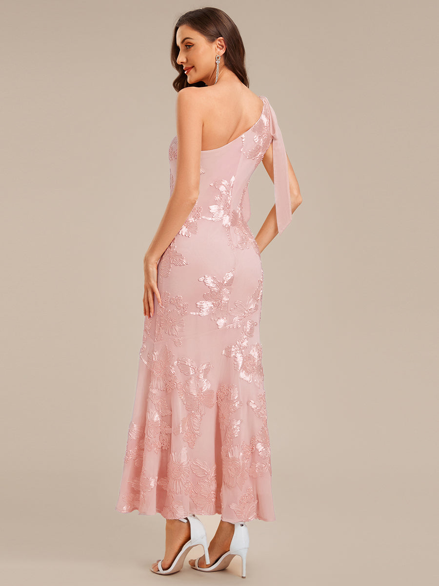 ever ARCELIA|Designer One Shoulder Ribbon Mermaid Evening Dress