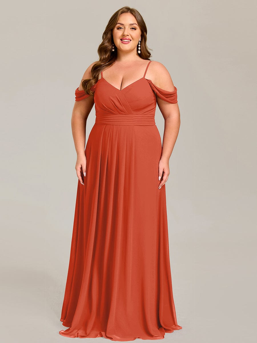 pretty LIANNE|Plus Size Multiway A-Line Off the Shoulder Chiffon Maxi Bridesmaid Dress
