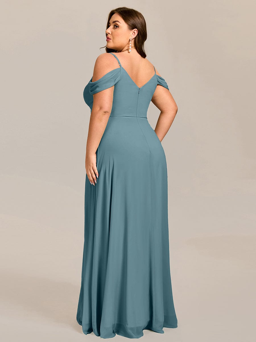 pretty LIANNE|Plus Size Multiway A-Line Off the Shoulder Chiffon Maxi Bridesmaid Dress