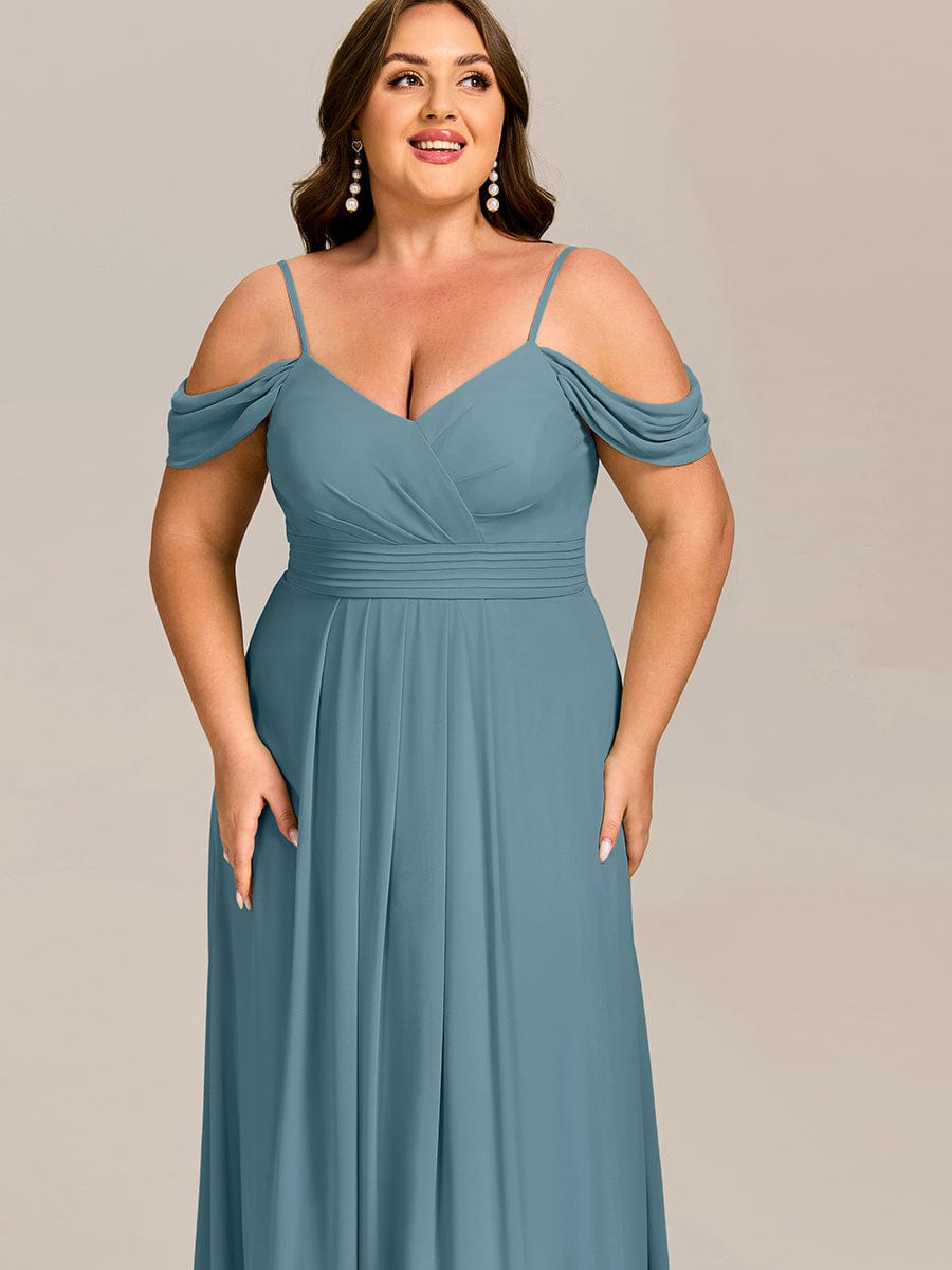 pretty LIANNE|Plus Size Multiway A-Line Off the Shoulder Chiffon Maxi Bridesmaid Dress