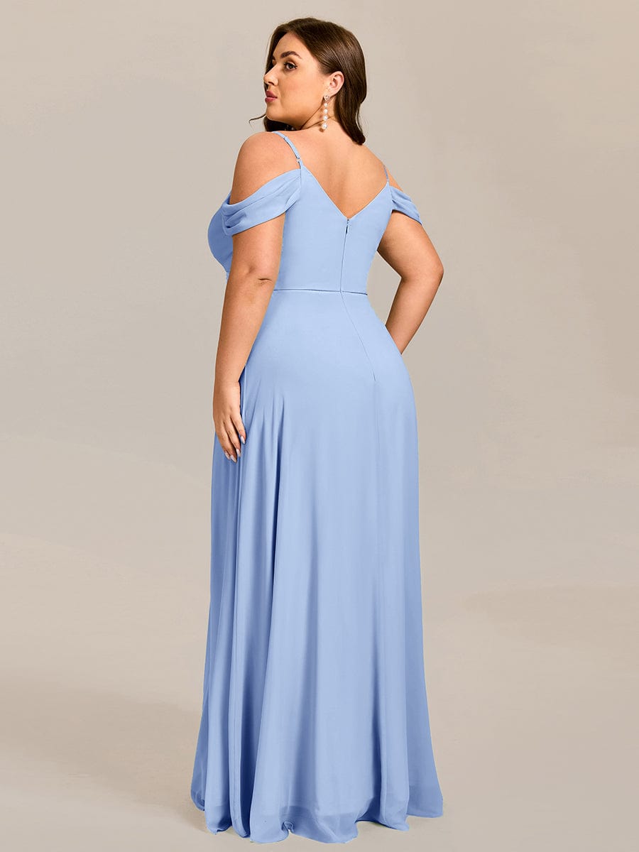 pretty LIANNE|Plus Size Multiway A-Line Off the Shoulder Chiffon Maxi Bridesmaid Dress