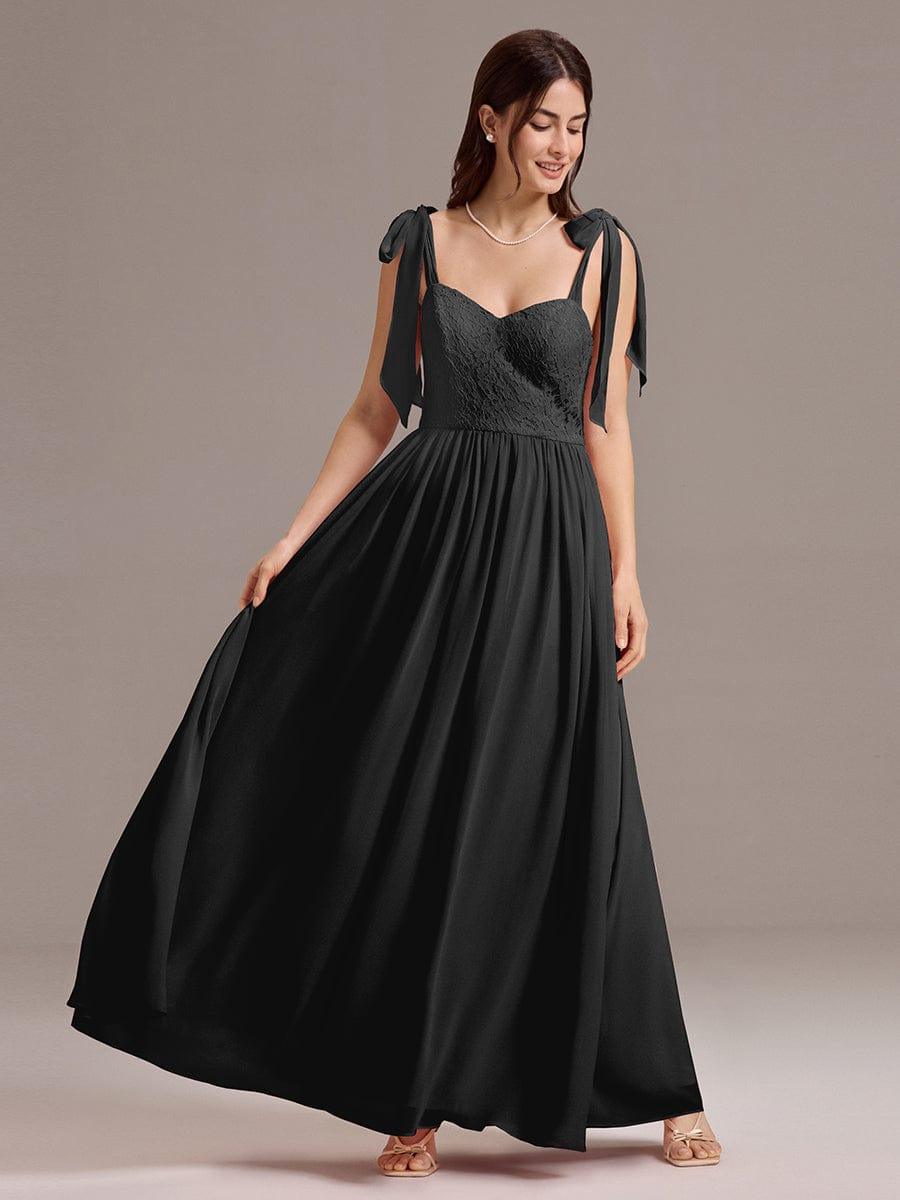 ever FRANCIE|U Shaped Back Tie Strap Lace Maxi Bridesmaid Dresses