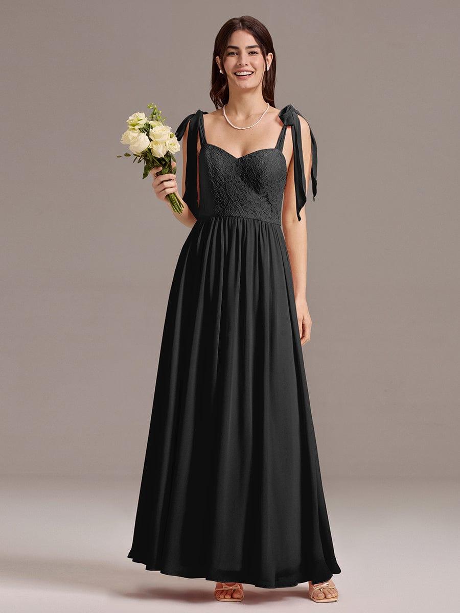 ever FRANCIE|U Shaped Back Tie Strap Lace Maxi Bridesmaid Dresses