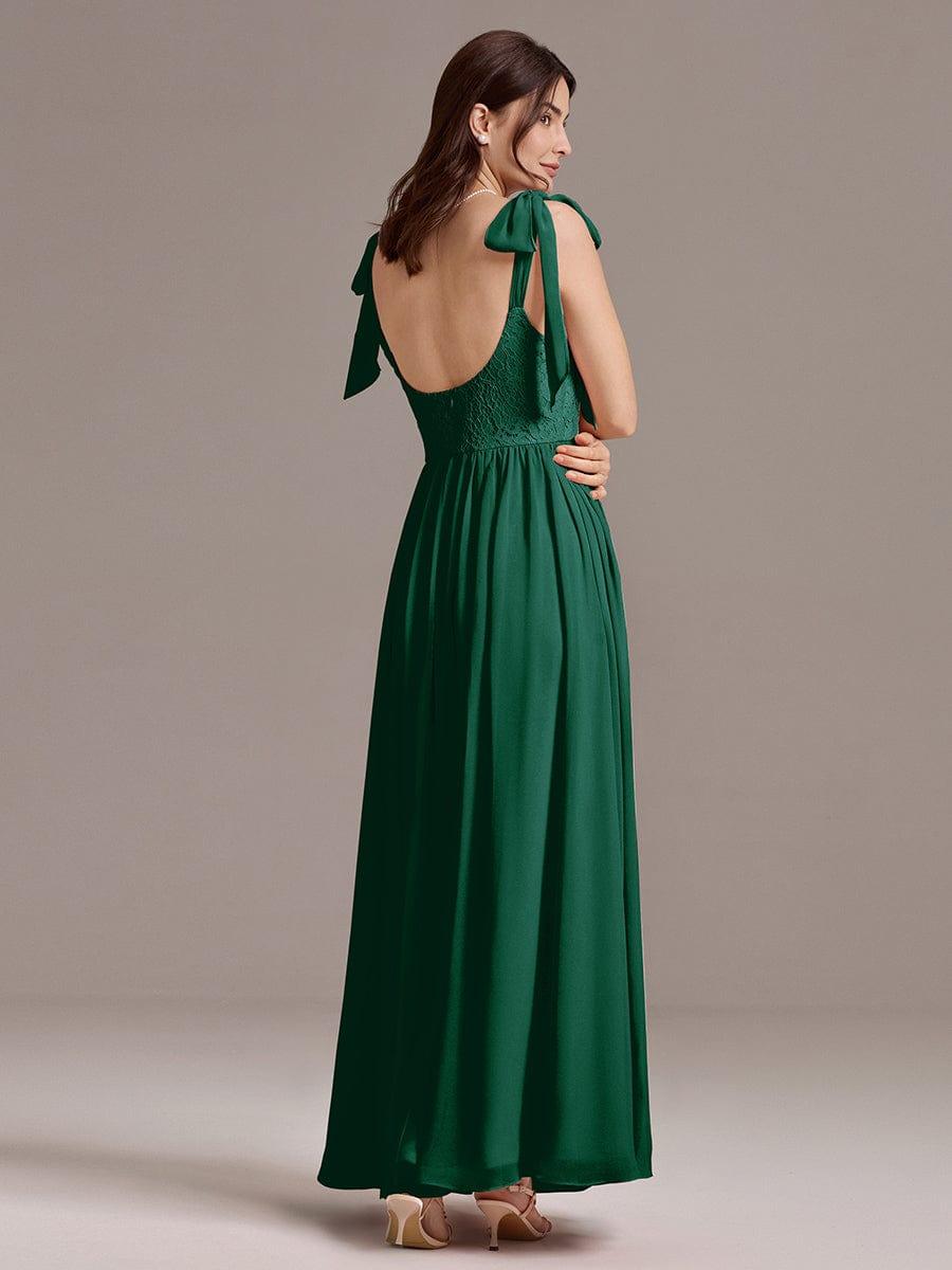 ever FRANCIE|U Shaped Back Tie Strap Lace Maxi Bridesmaid Dresses