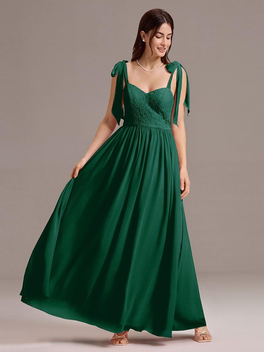 ever FRANCIE|U Shaped Back Tie Strap Lace Maxi Bridesmaid Dresses
