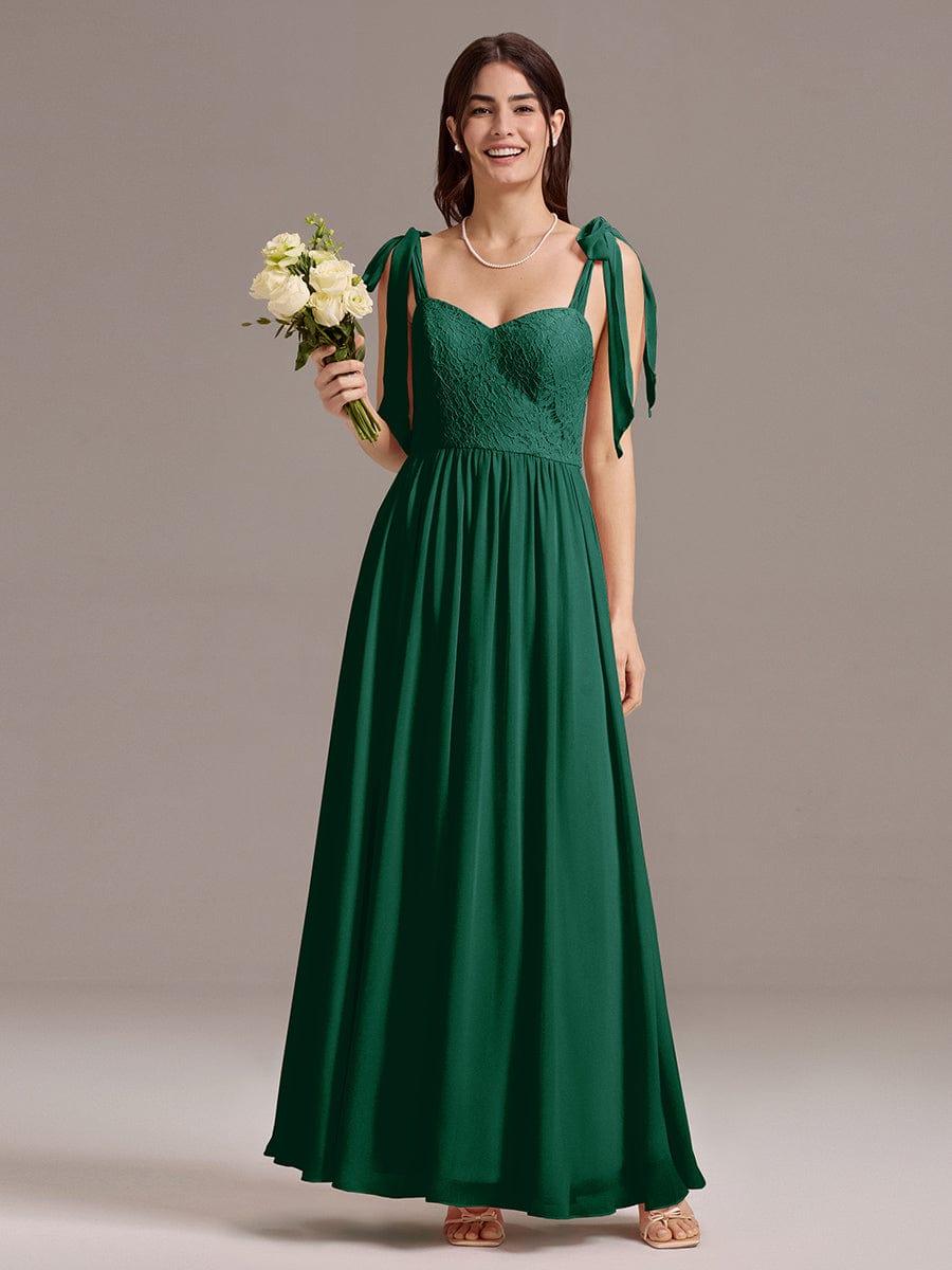ever FRANCIE|U Shaped Back Tie Strap Lace Maxi Bridesmaid Dresses