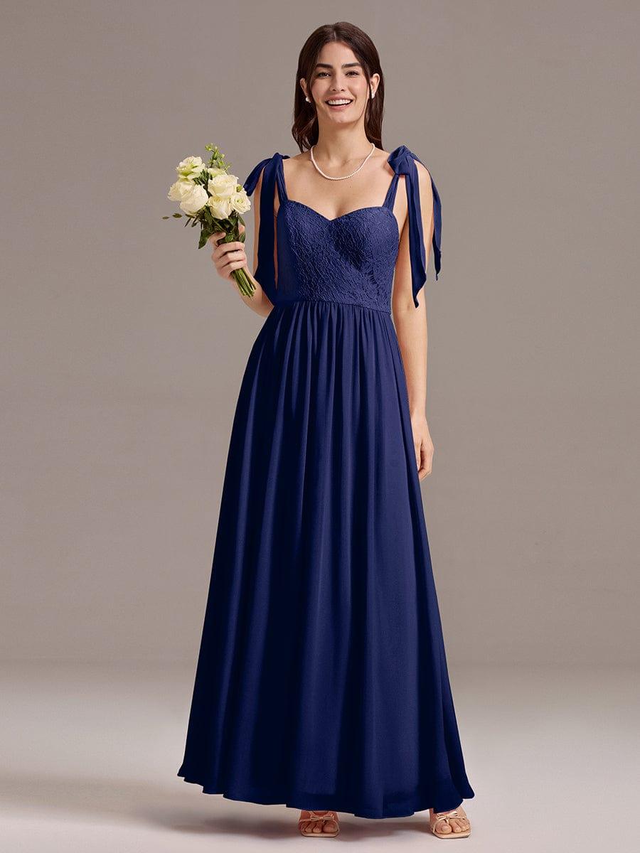 ever FRANCIE|U Shaped Back Tie Strap Lace Maxi Bridesmaid Dresses
