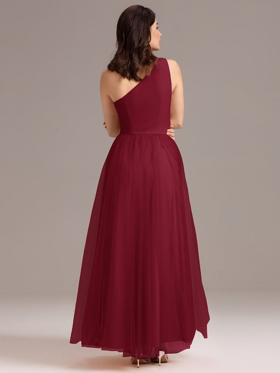 ever ARCADIA|Designer A-line One Shoulder Maxi Tulle Bridesmaid Dress