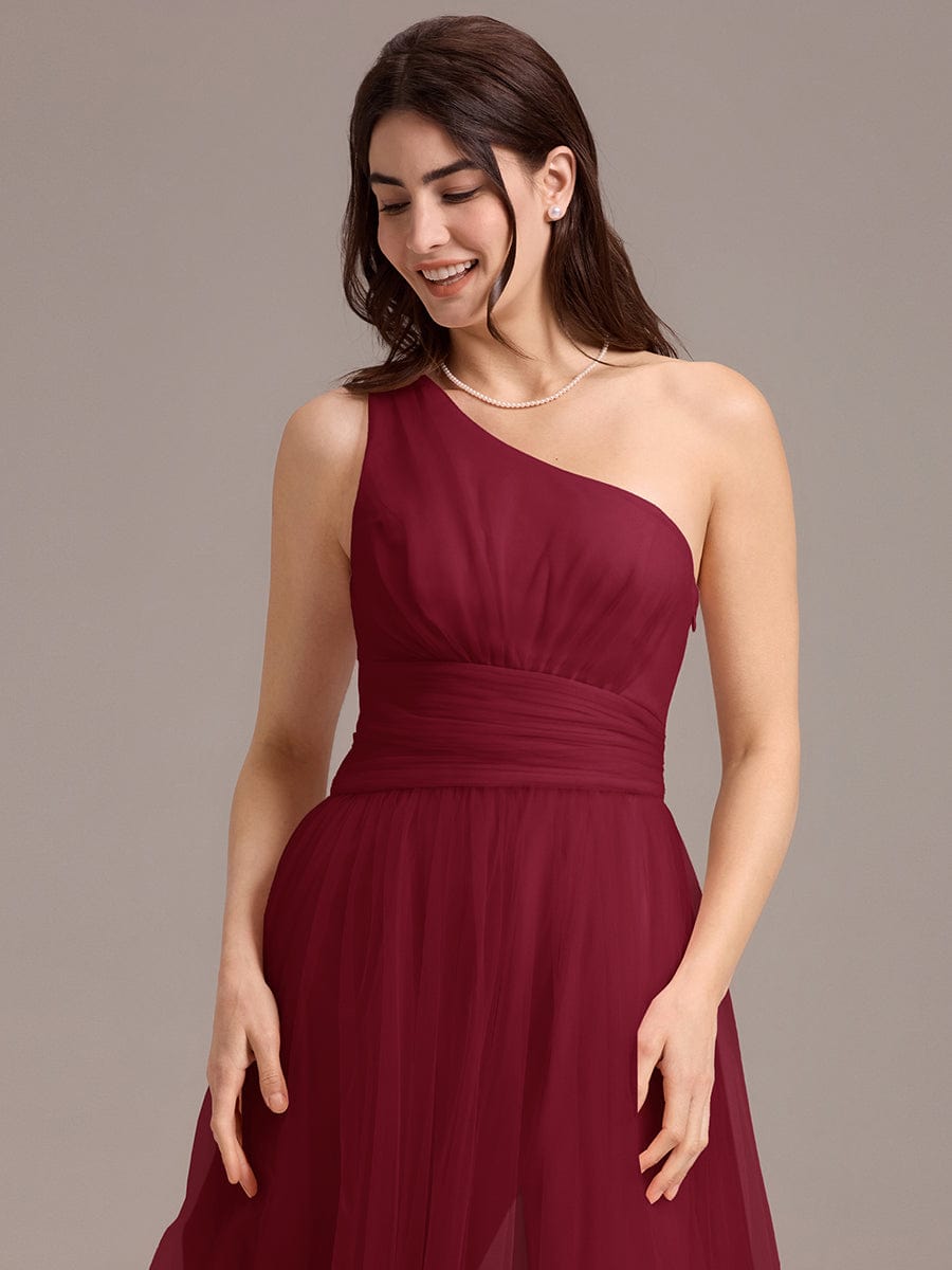 ever ARCADIA|Designer A-line One Shoulder Maxi Tulle Bridesmaid Dress