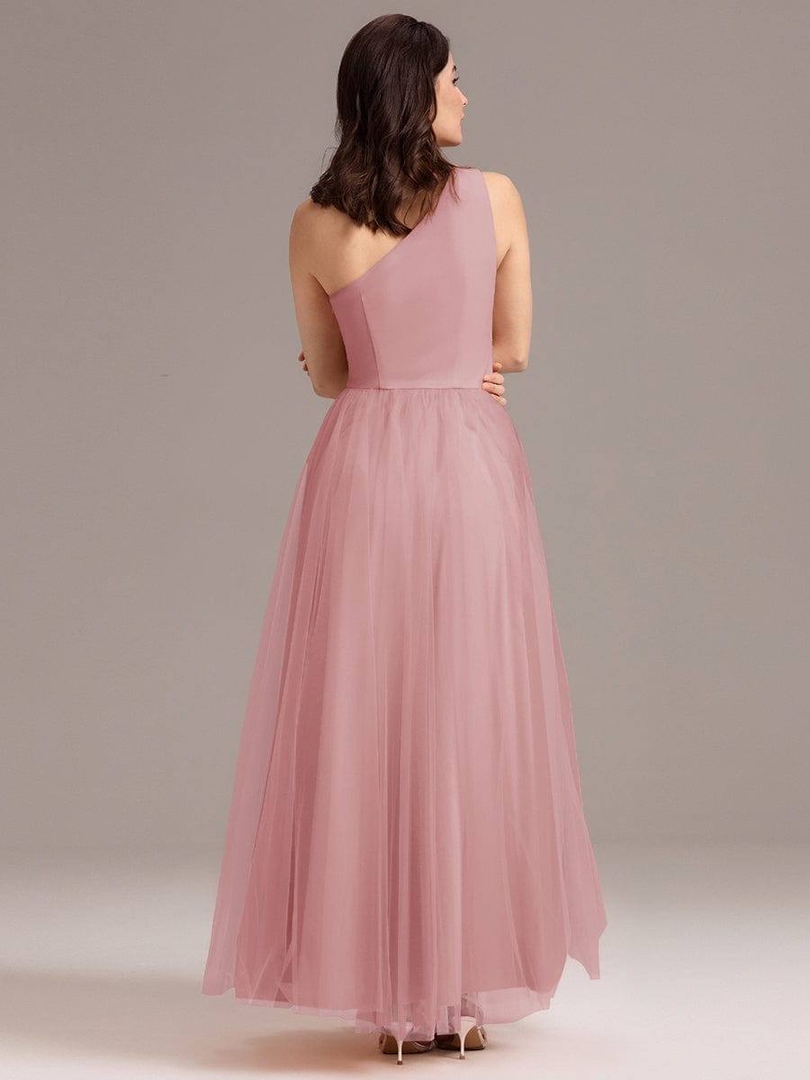 ever ARCADIA|Designer A-line One Shoulder Maxi Tulle Bridesmaid Dress
