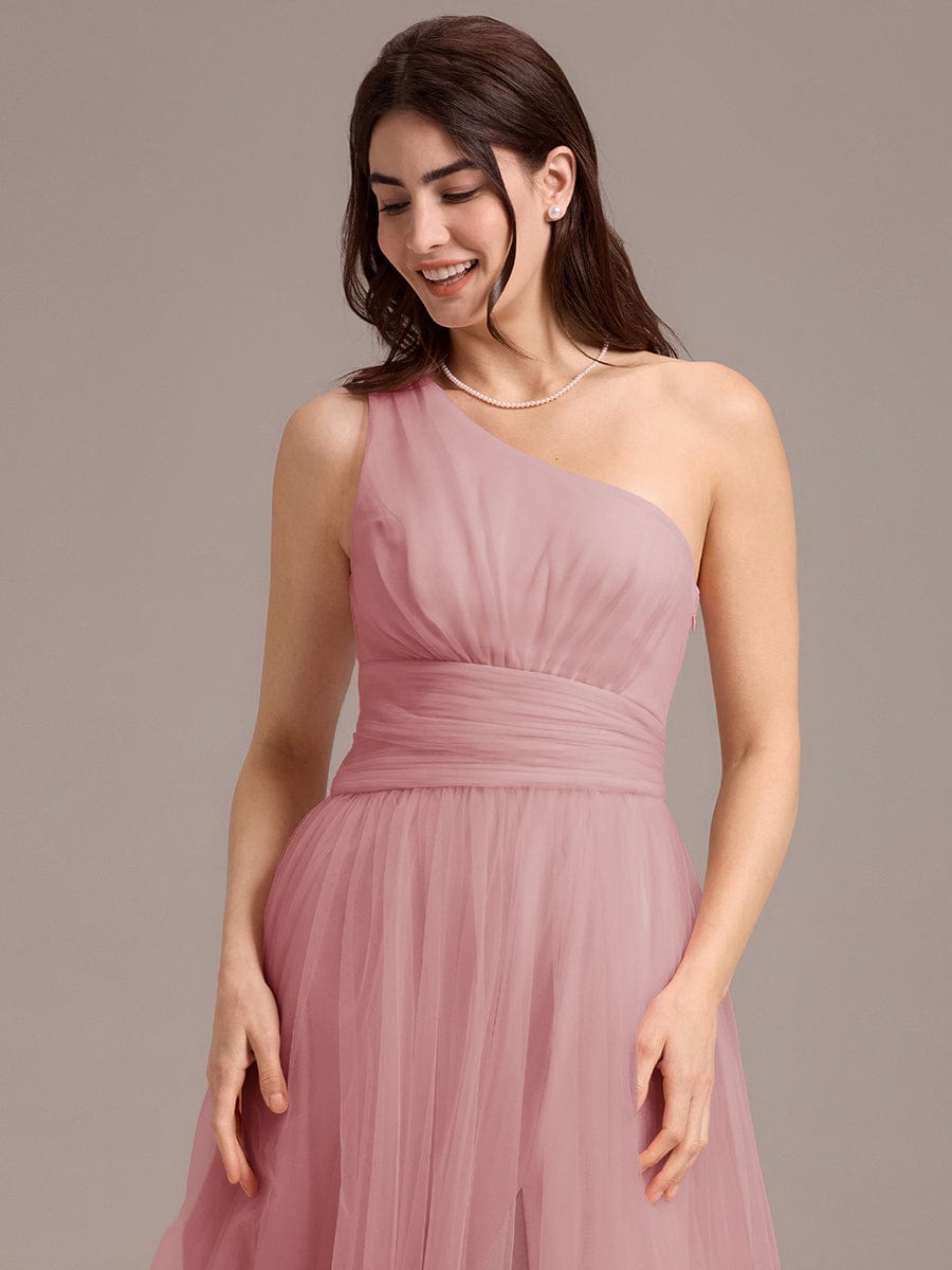 ever ARCADIA|Designer A-line One Shoulder Maxi Tulle Bridesmaid Dress