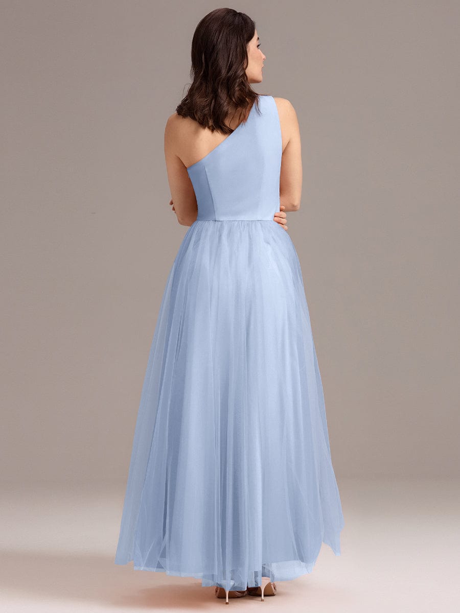 ever ARCADIA|Designer A-line One Shoulder Maxi Tulle Bridesmaid Dress