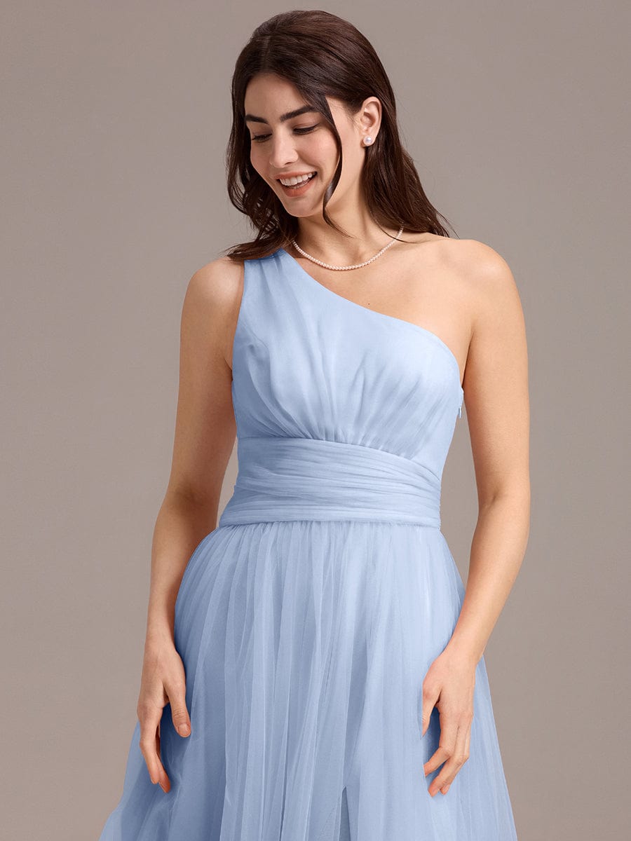 ever ARCADIA|Designer A-line One Shoulder Maxi Tulle Bridesmaid Dress