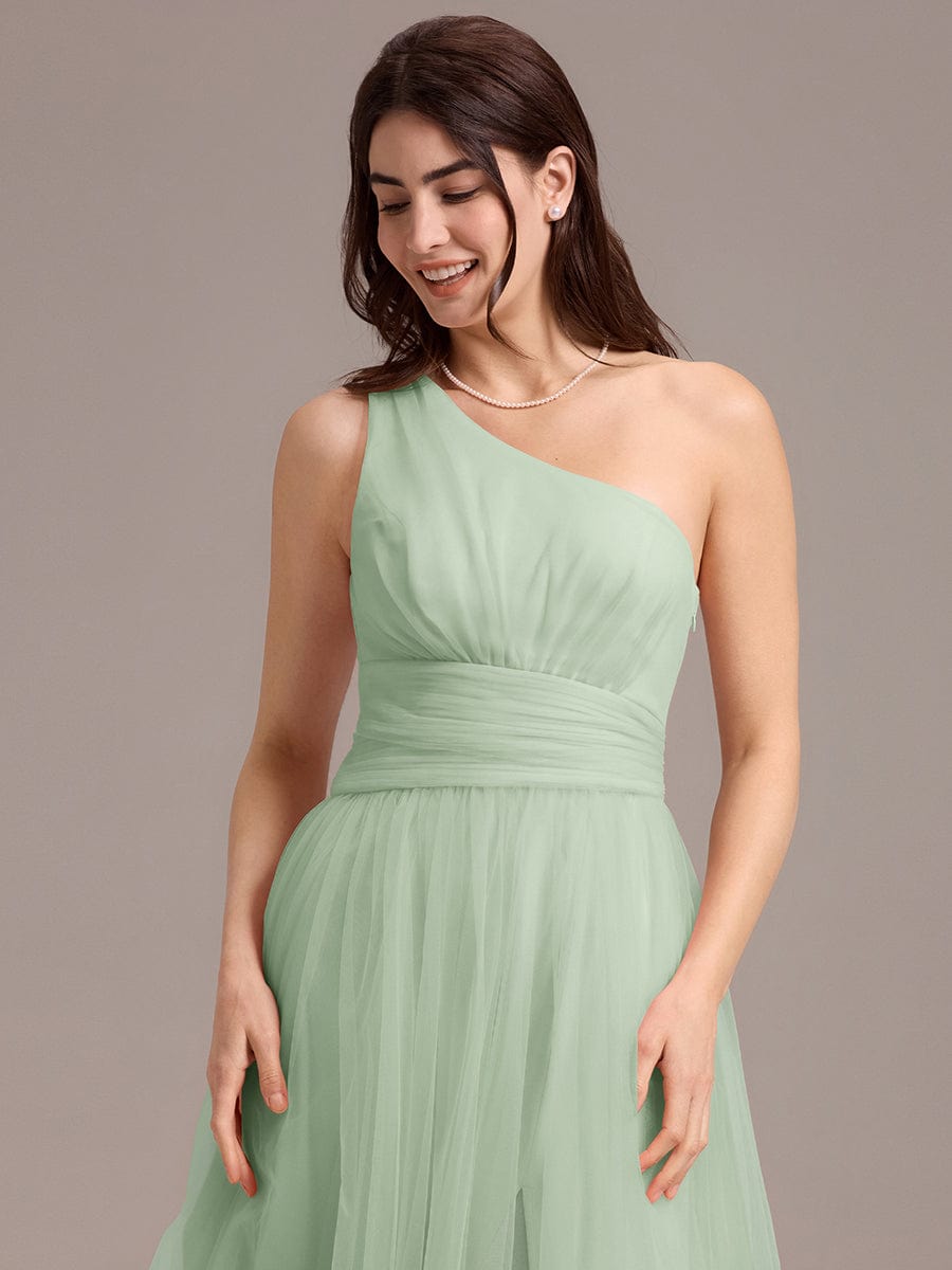 ever ARCADIA|Designer A-line One Shoulder Maxi Tulle Bridesmaid Dress