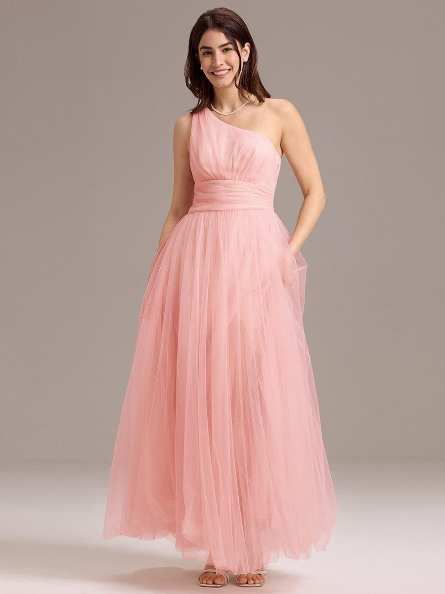ever ARCADIA|Designer A-line One Shoulder Maxi Tulle Bridesmaid Dress
