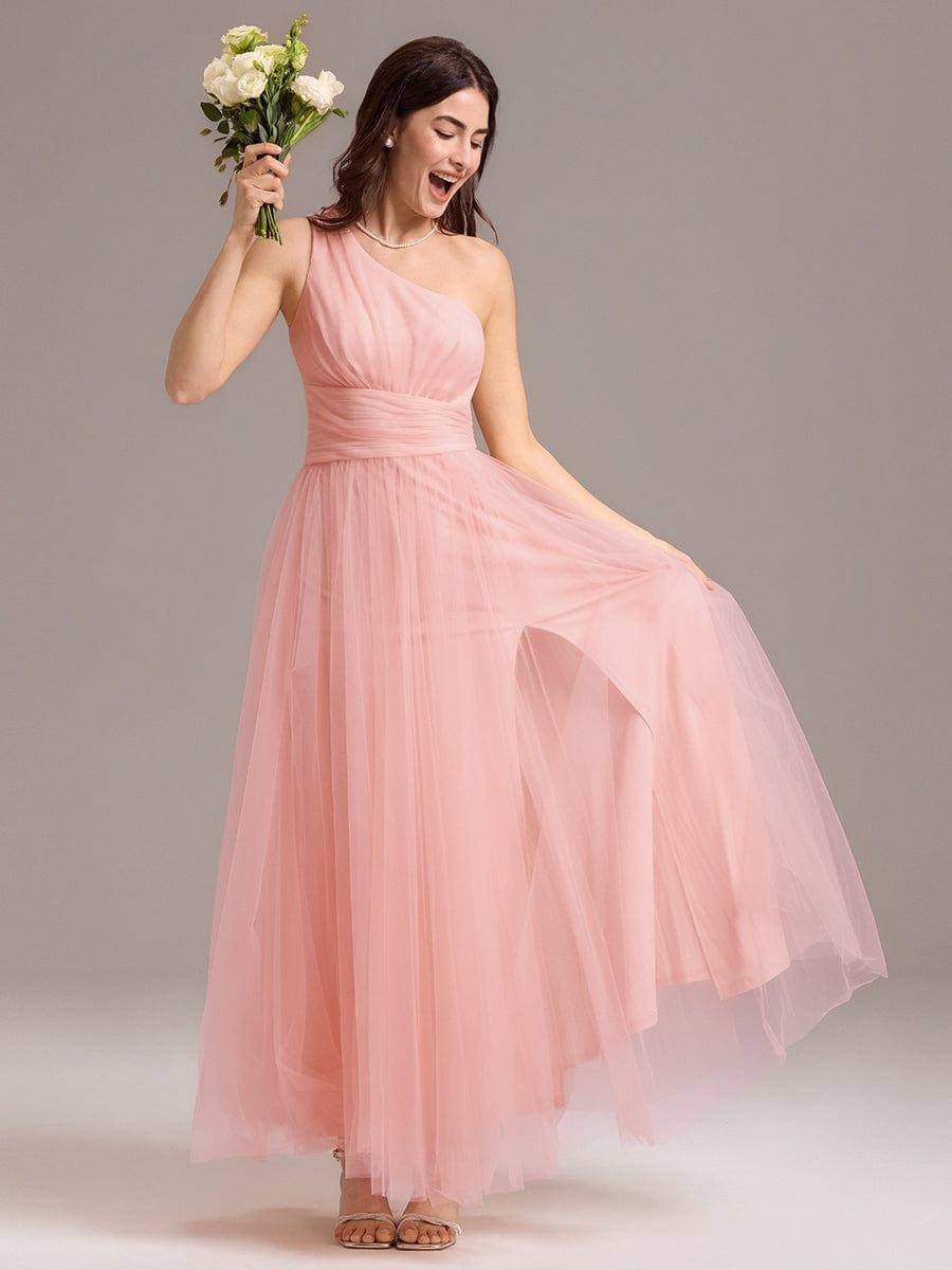 ever ARCADIA|Designer A-line One Shoulder Maxi Tulle Bridesmaid Dress