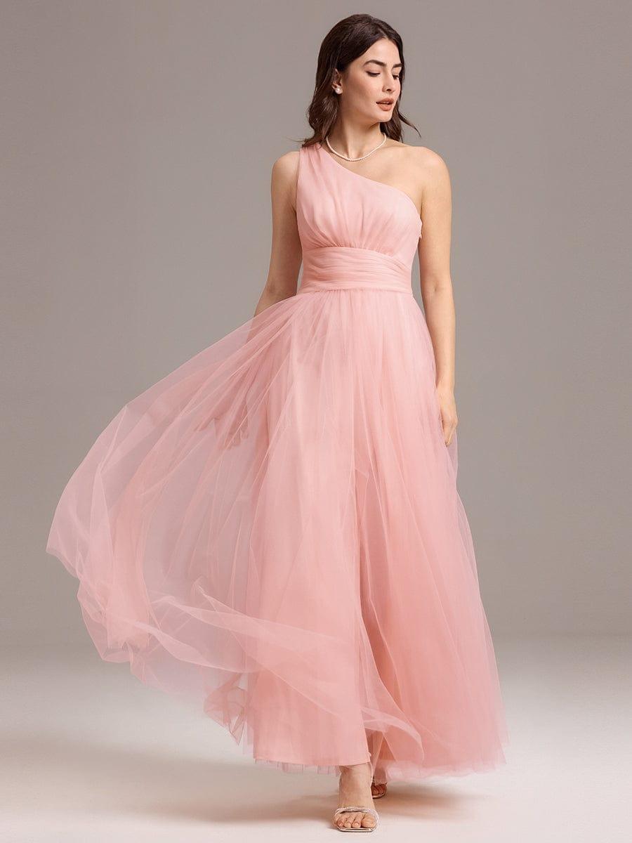 ever ARCADIA|Designer A-line One Shoulder Maxi Tulle Bridesmaid Dress