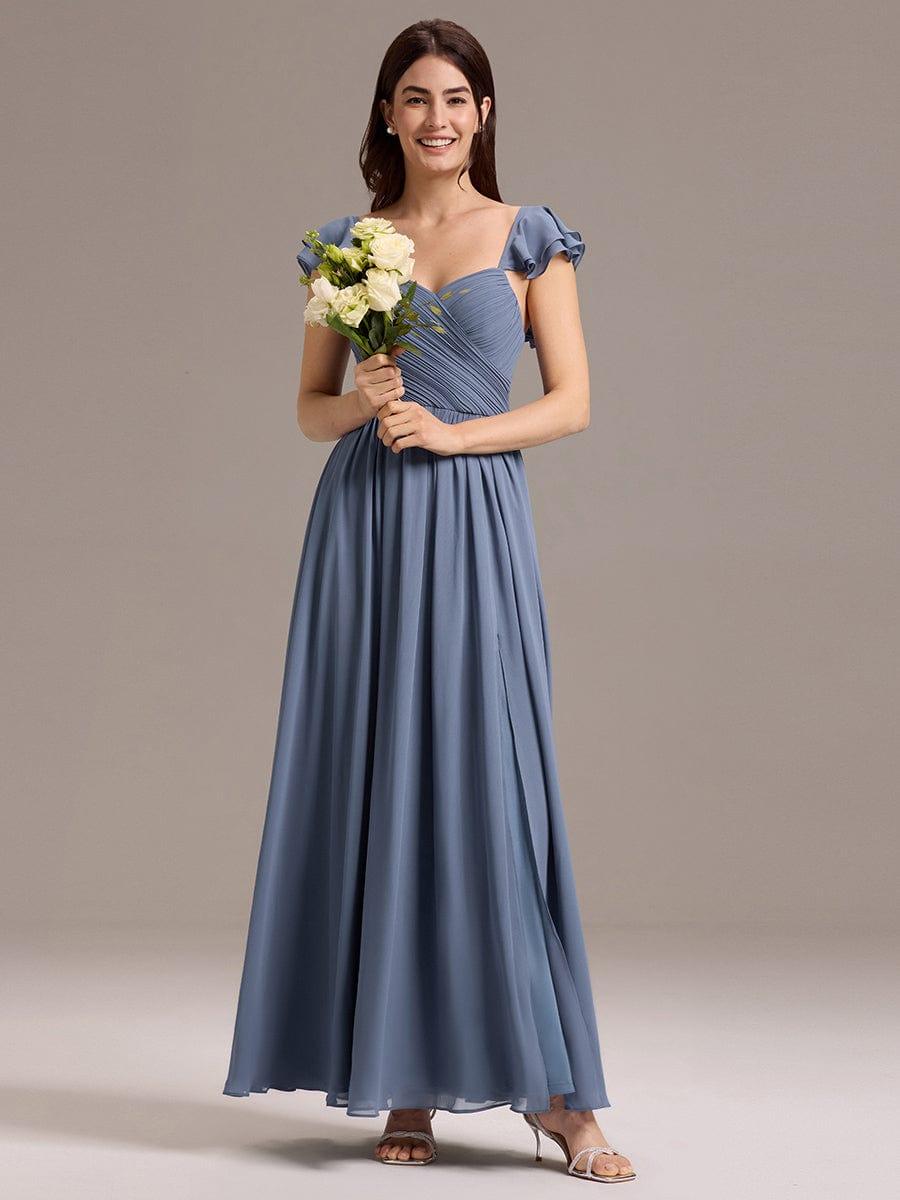 ever CLARKE|A-line Sweetheart Neck Chiffon Maxi Bridesmaid Dress With Ruffle