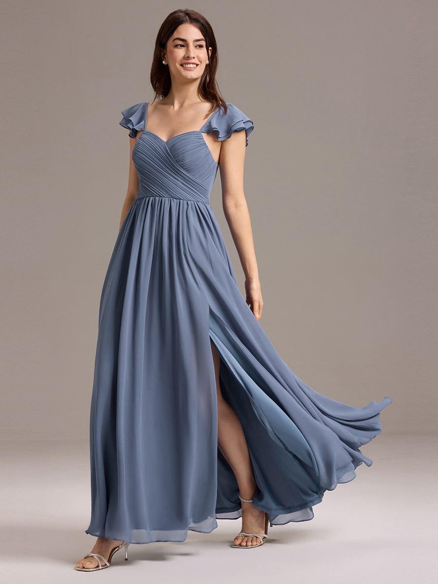 ever CLARKE|A-line Sweetheart Neck Chiffon Maxi Bridesmaid Dress With Ruffle