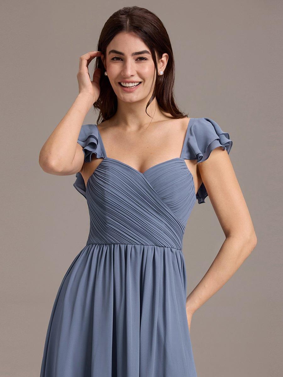 ever CLARKE|A-line Sweetheart Neck Chiffon Maxi Bridesmaid Dress With Ruffle