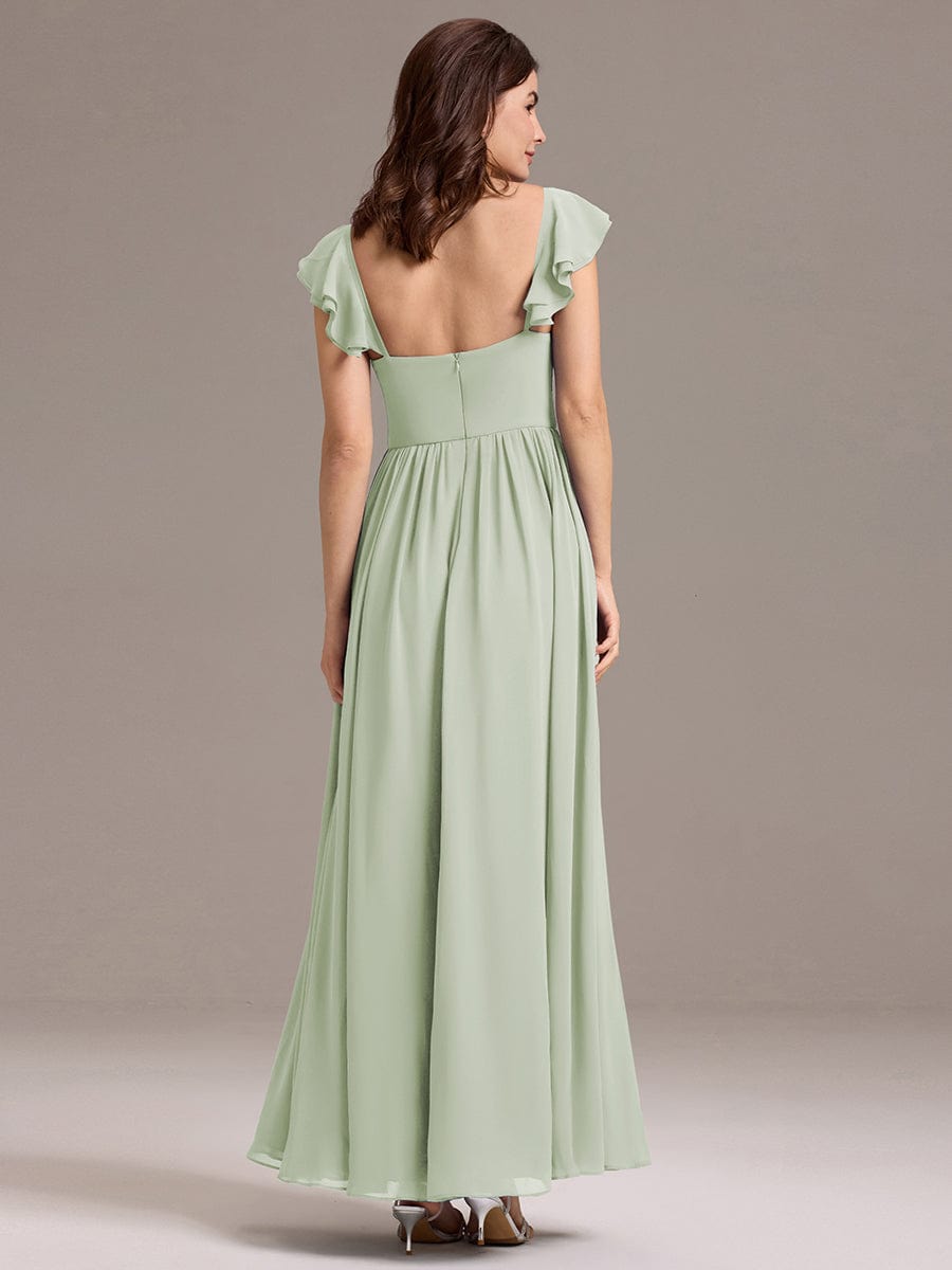 ever CLARKE|A-line Sweetheart Neck Chiffon Maxi Bridesmaid Dress With Ruffle