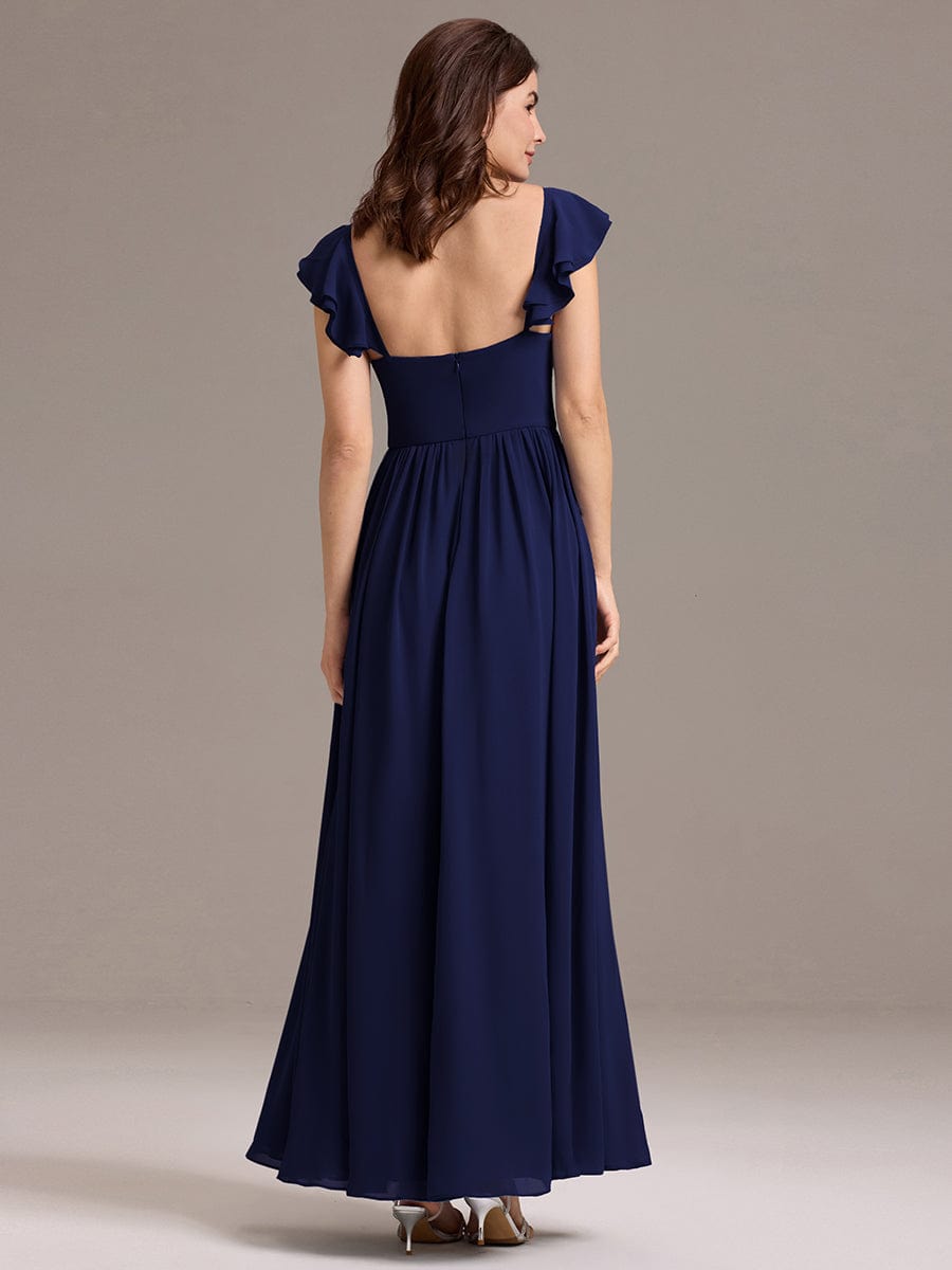 ever CLARKE|A-line Sweetheart Neck Chiffon Maxi Bridesmaid Dress With Ruffle
