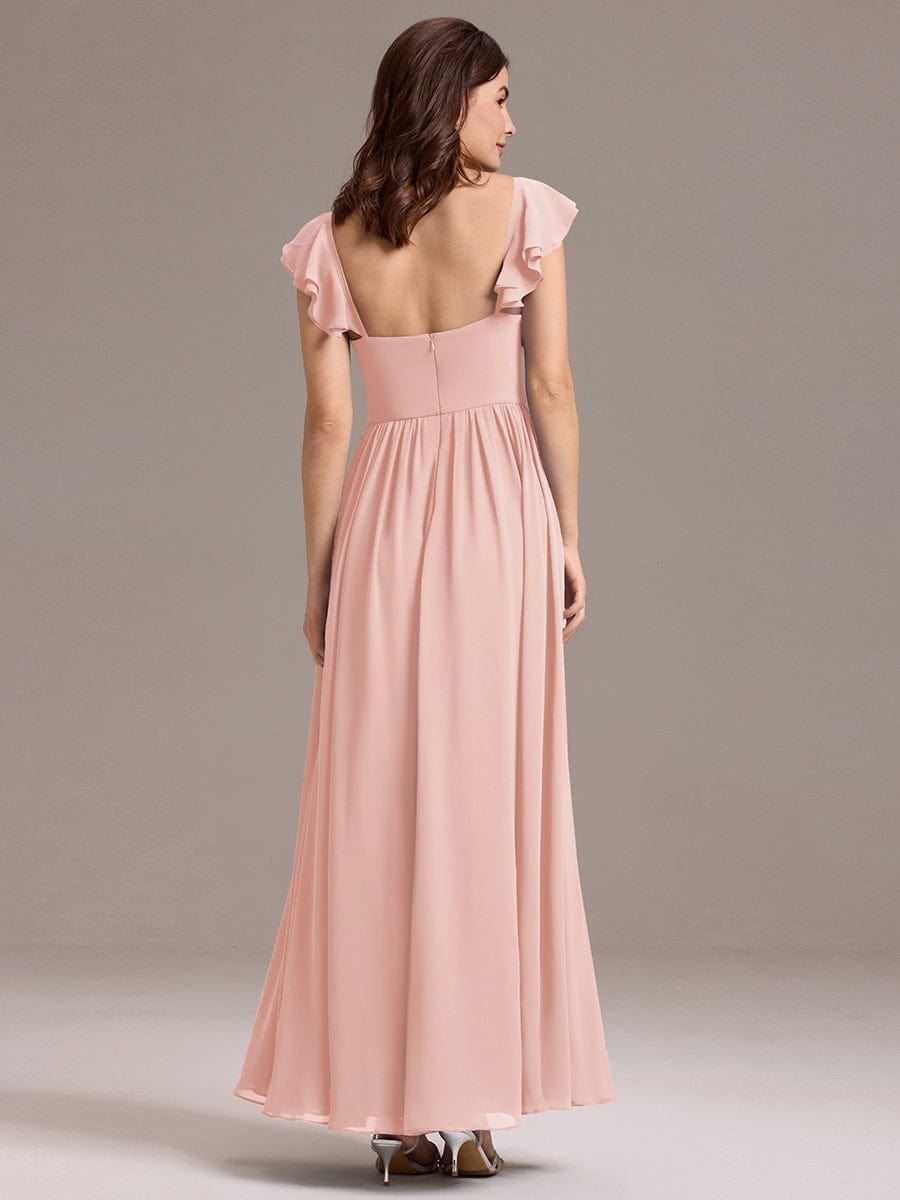 ever CLARKE|A-line Sweetheart Neck Chiffon Maxi Bridesmaid Dress With Ruffle