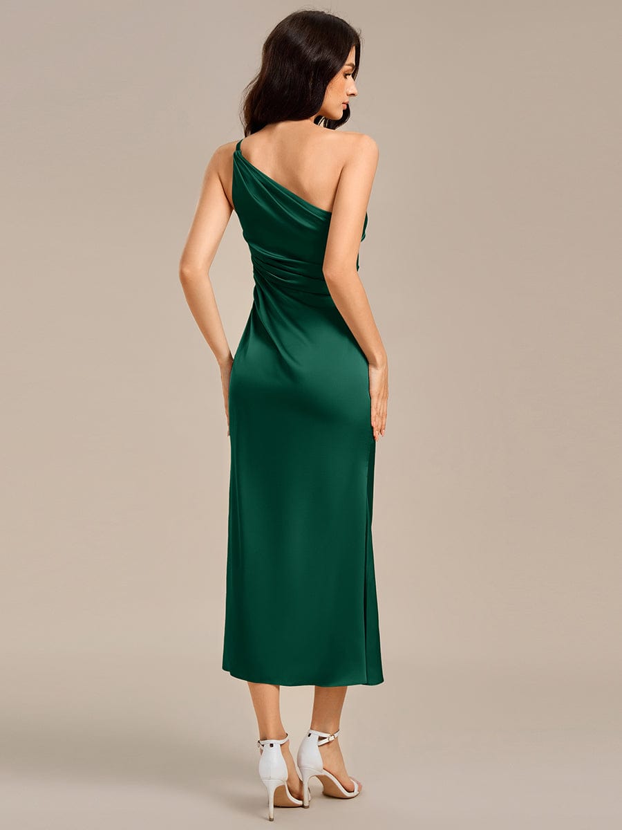 ever REIKO|High Slit One Shoulder Mermaid Satin Bridesmaid Dress