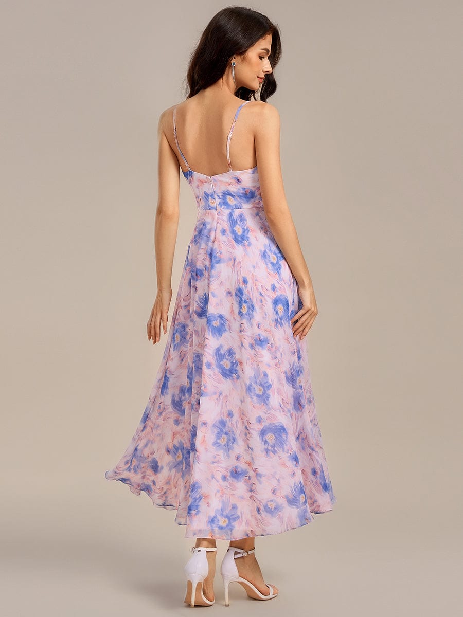 ever RUE|Ruffled Floral V-Neck A-line Maxi Bridesmaid Dress