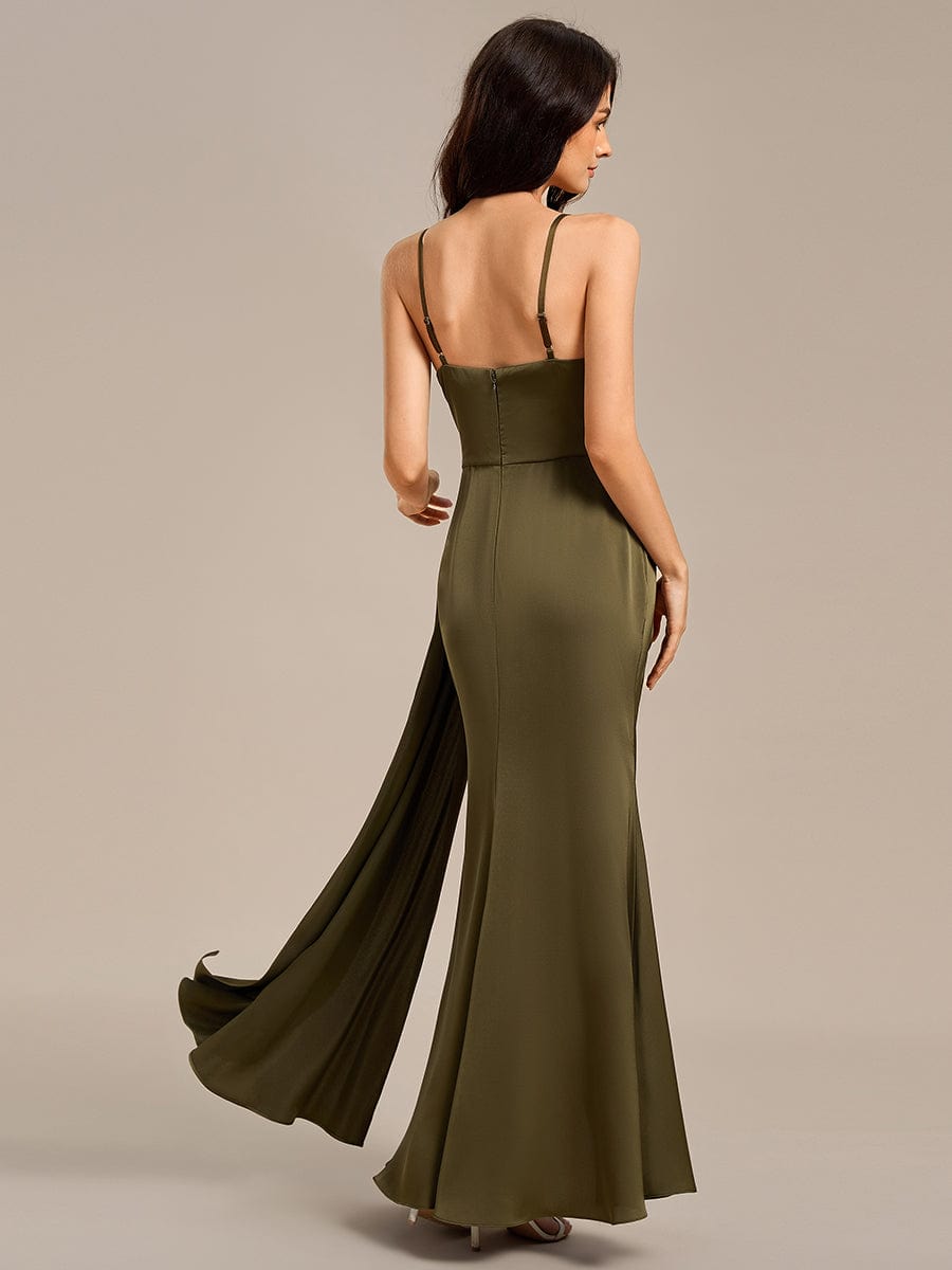 ever LIORA|Designer Spaghetti Straps Side Slit Mermaid Satin Bridesmaid Dress