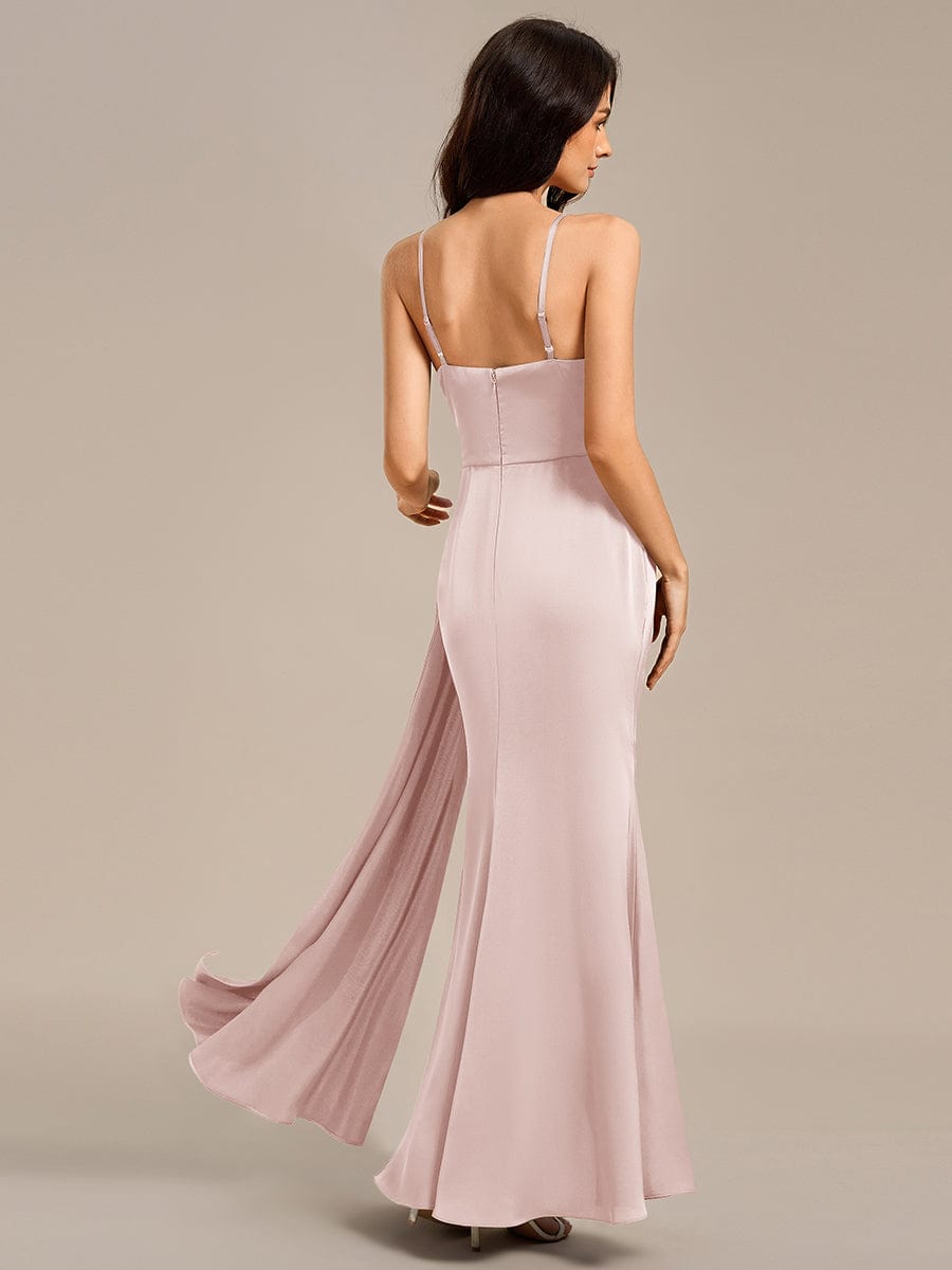ever LIORA|Designer Spaghetti Straps Side Slit Mermaid Satin Bridesmaid Dress