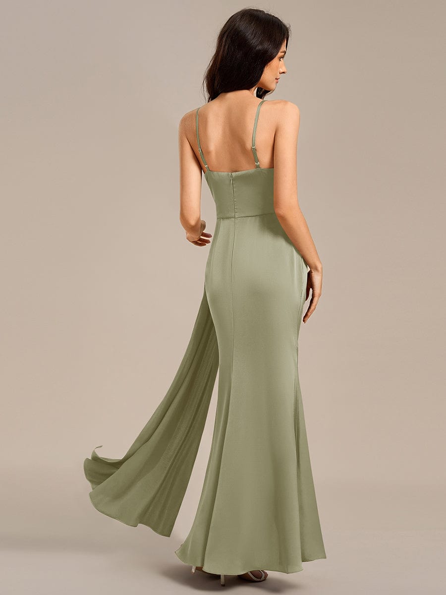 ever LIORA|Designer Spaghetti Straps Side Slit Mermaid Satin Bridesmaid Dress