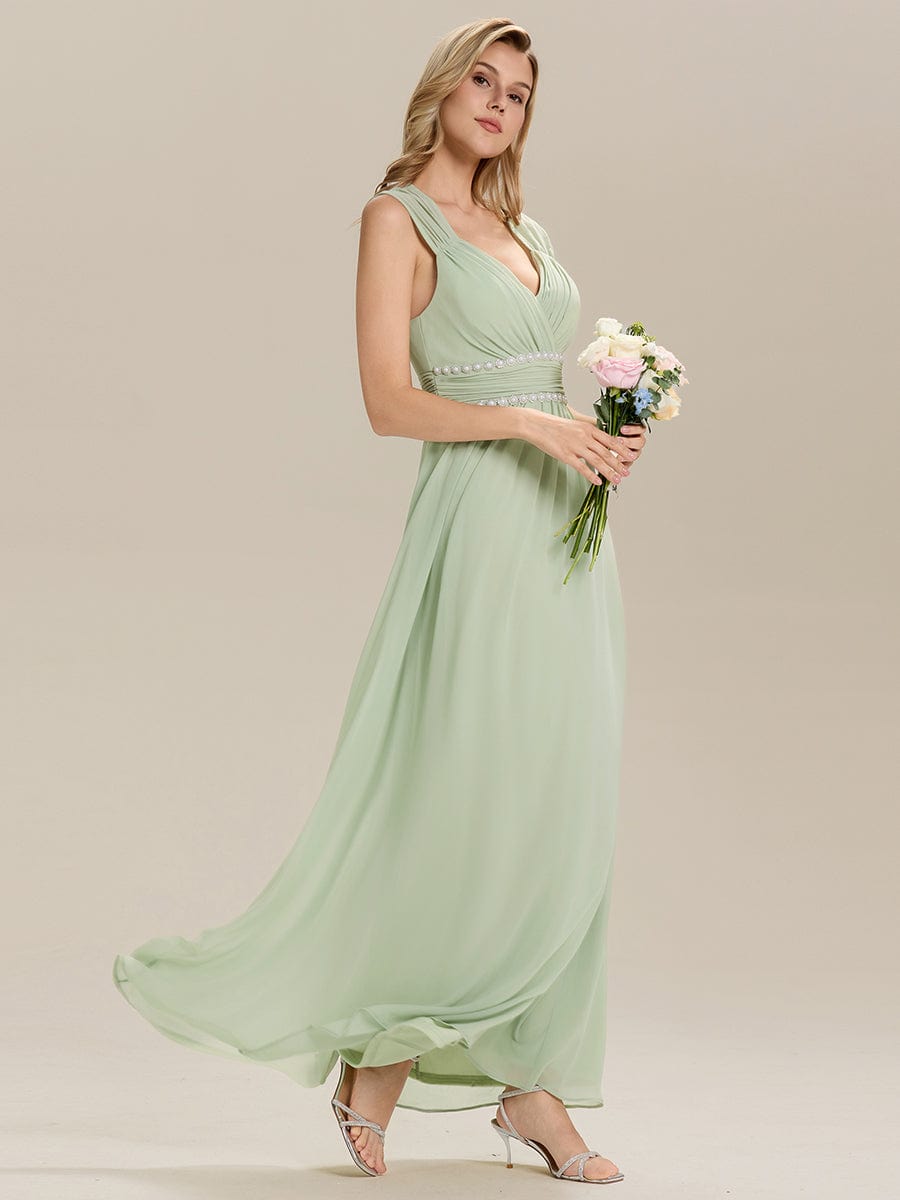 ever ZELINA| Grecian Style Pleated Chiffon Maxi Bridesmaid Dress