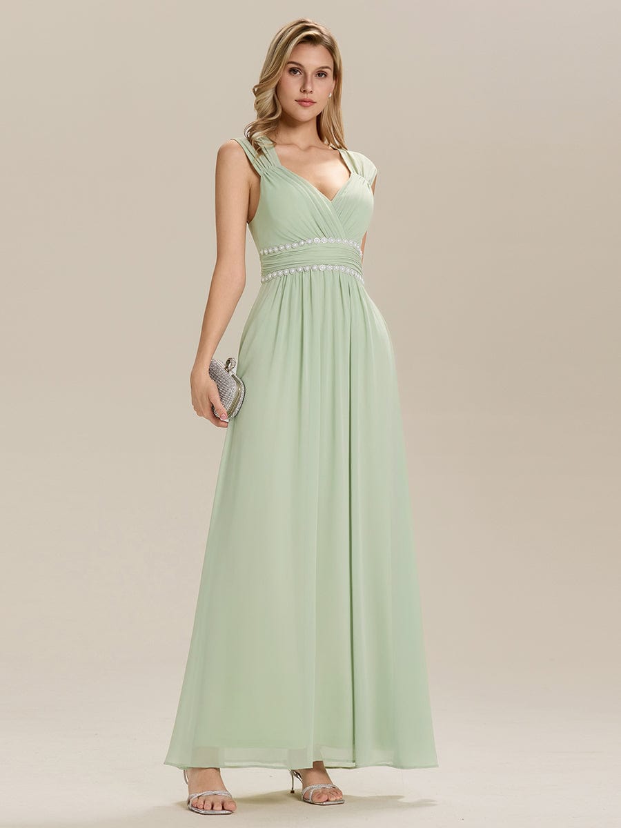ever ZELINA| Grecian Style Pleated Chiffon Maxi Bridesmaid Dress
