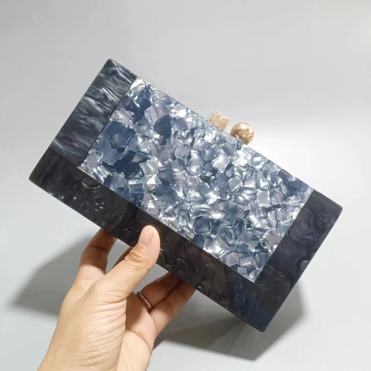 Women's Dinner Retro Splicing Trendy Acrylic Chain Evening Bags