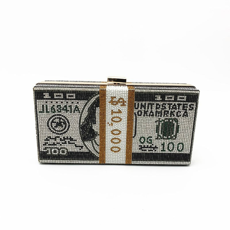 Women's Full Diamond Usd Dinner Fashion Dollar Evening Bags
