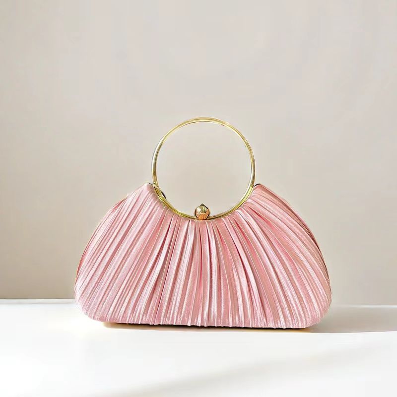 Women's Pleated Dinner Temperament Banquet Clutch Dress Evening Bags