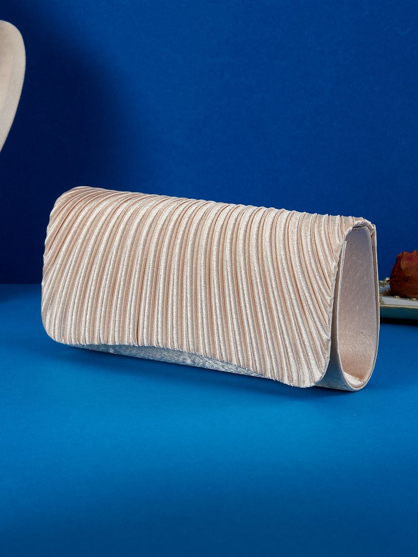 Dinner Graceful Satin Pleated Flap Clutch Banquet Wedding Evening Bags