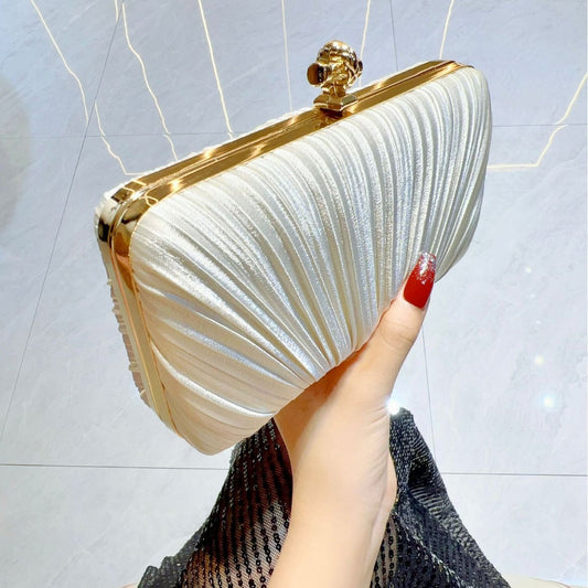 Classy Pretty Pleated Dinner Clutch Cross Evening Bags