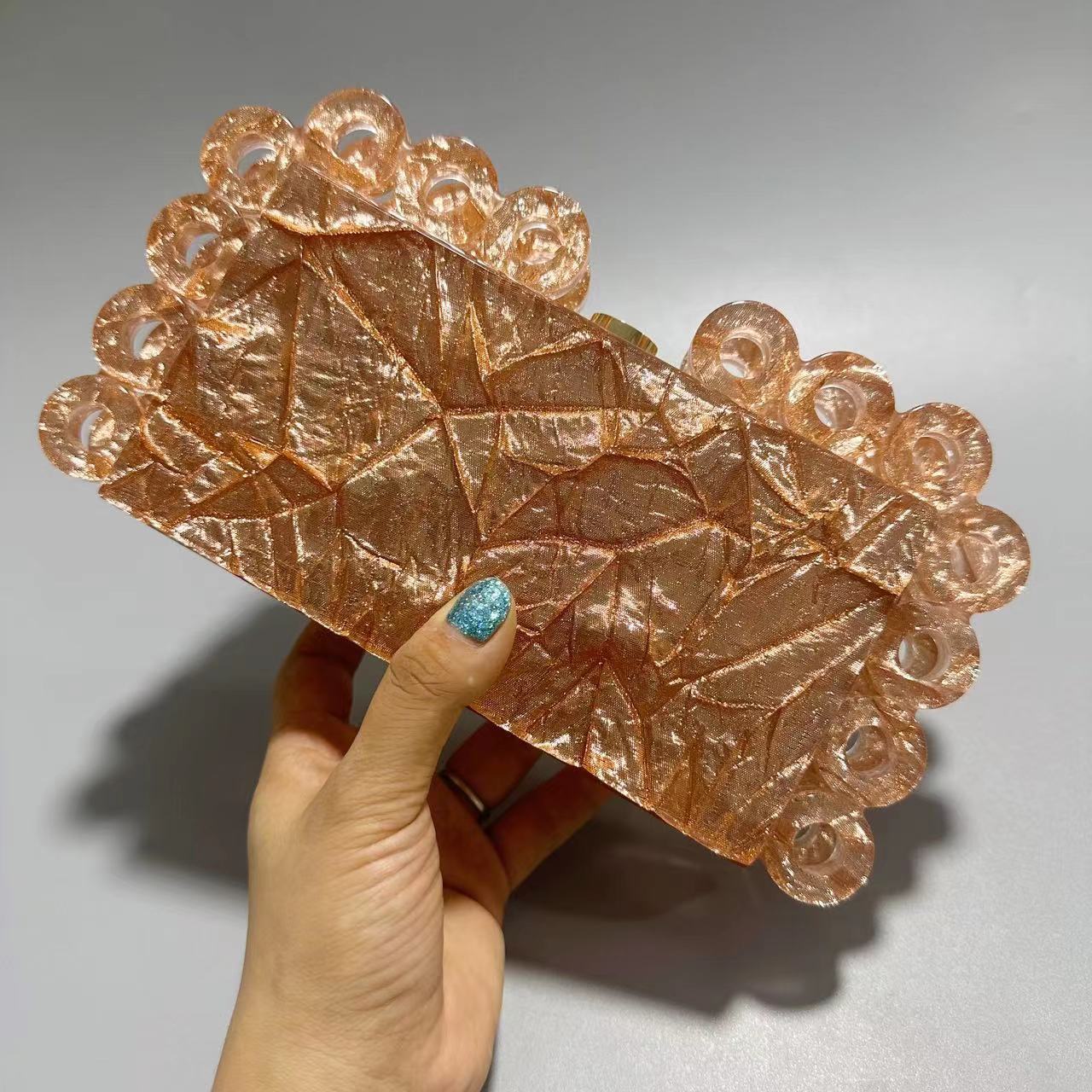 Women's Fashion Circle Acrylic Dinner Banquet Clutch Evening Bags